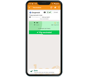 Smartphone die de weergave van medicatietoediening in de app toont.
